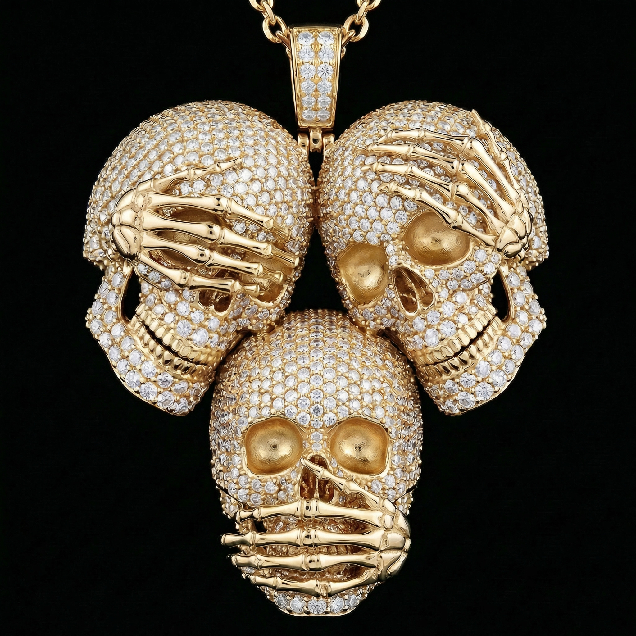 No Evil 3D Skull Pendant