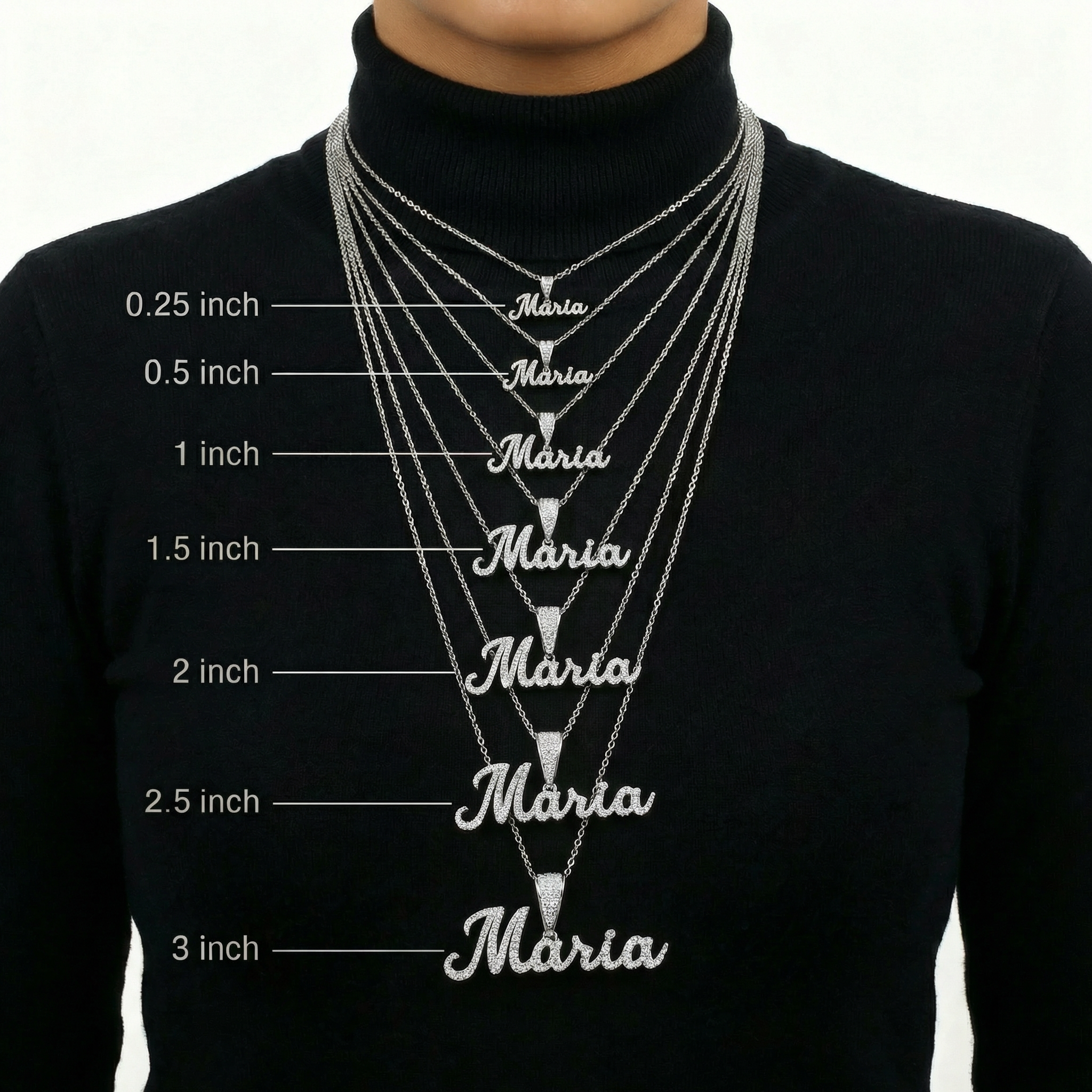 Custom Cursive Name Pendant – Iced Out 925 Sterling Silver