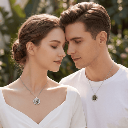 Vintage Fire-Engraved Initial Mother of Pearl Diamond Jewelry Necklaces