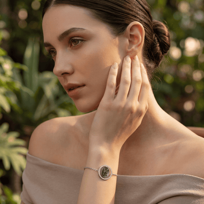 Vintage Fire-Engraved Initial Mother of Pearl Diamond Jewelry Bracelets