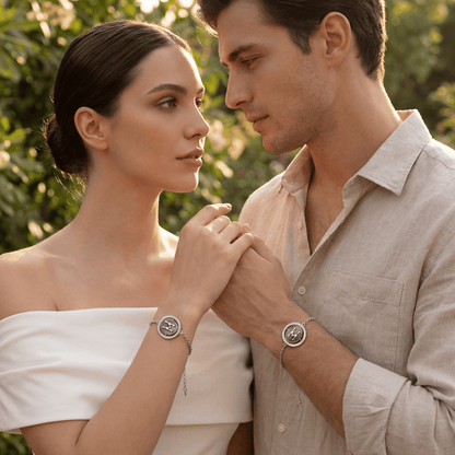 Vintage Fire-Engraved Initial Mother of Pearl Diamond Jewelry Bracelets