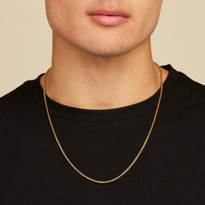 18K Yellow Gold 1MM Box Chain Necklace