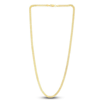 18K Yellow Gold 3.5MM Bismarck Chain Necklace
