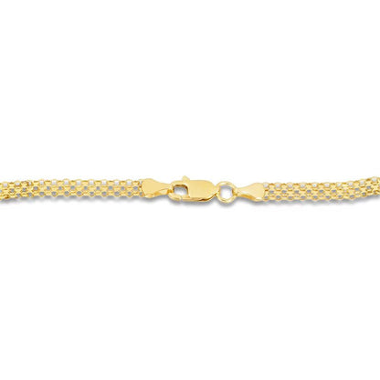 18K Yellow Gold 3.5MM Bismarck Chain Necklace