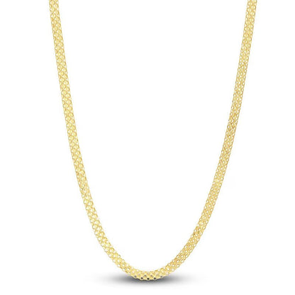 18K Yellow Gold 3.5MM Bismarck Chain Necklace
