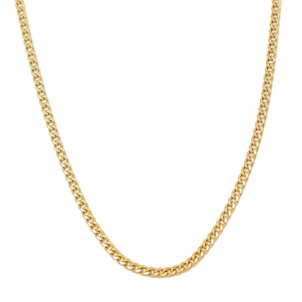 18k Yellow Gold Hollow Cuban Link Chain fine jewelry