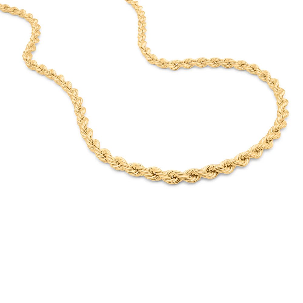 18K Yellow Gold Hollow Rope Chain Rope Chain Hip Hop Necklace