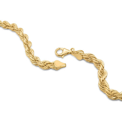 18K Yellow Gold Hollow Rope Chain Rope Chain Hip Hop Necklace