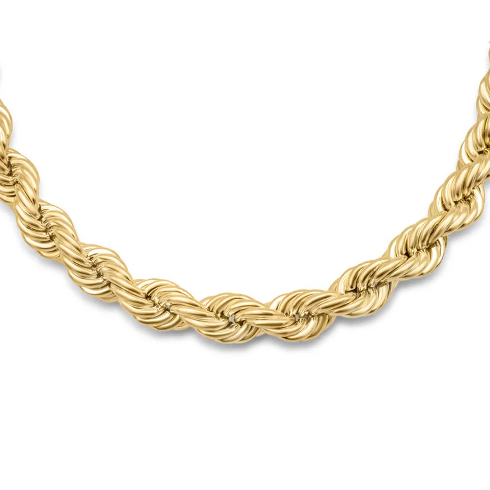 18K Yellow Gold Hollow Rope Chain Rope Chain Hip Hop Necklace