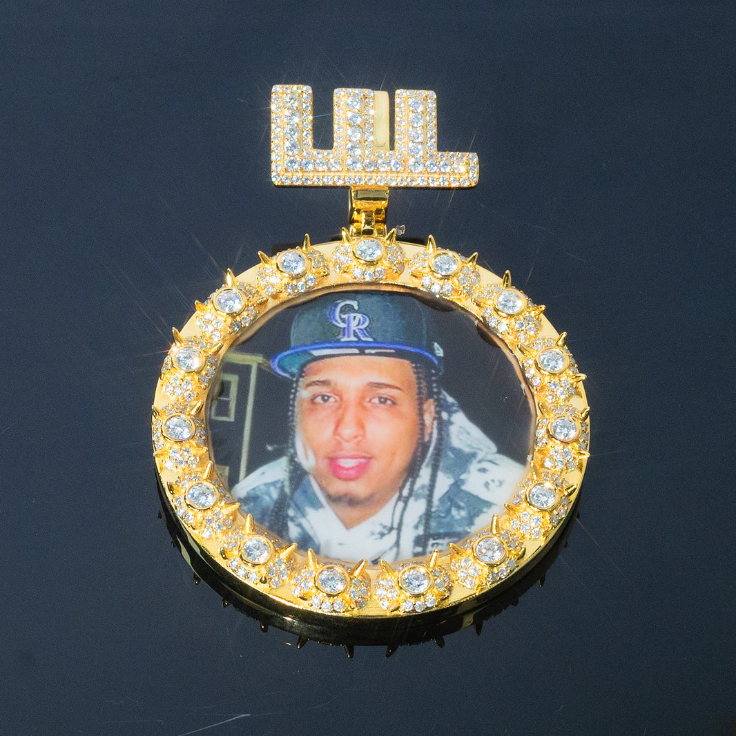 Custom Memory Photo Coin Pendant with Initial Bail