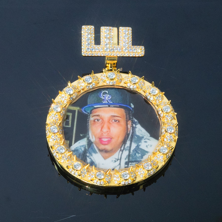 Custom Memory Photo Coin Pendant with Initial Bail