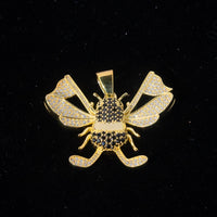 Custom Iced Bee Moissanite Pendant