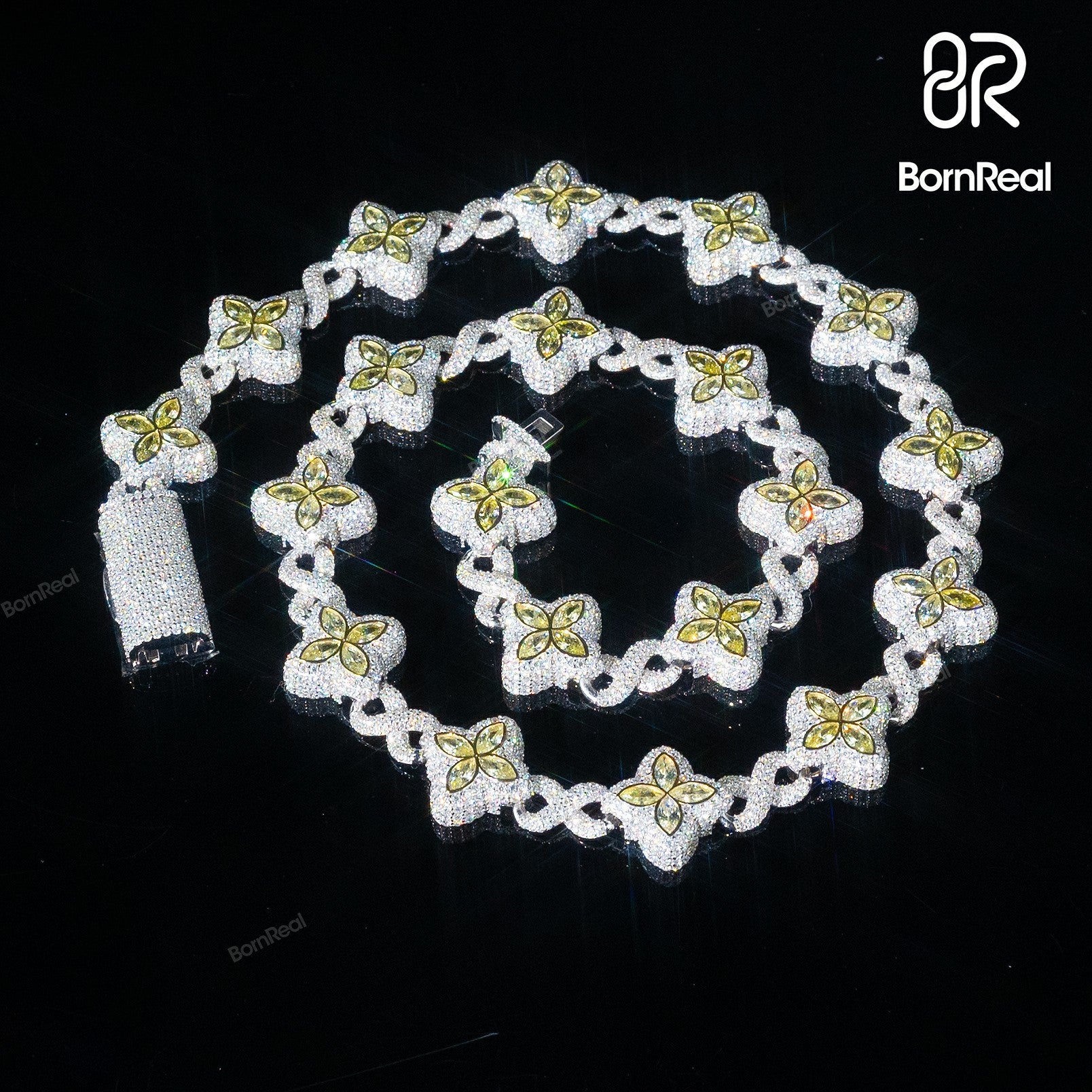 Bonus Gift Deal – VVS Moissanite Clover Cuban Chain + Bracelet