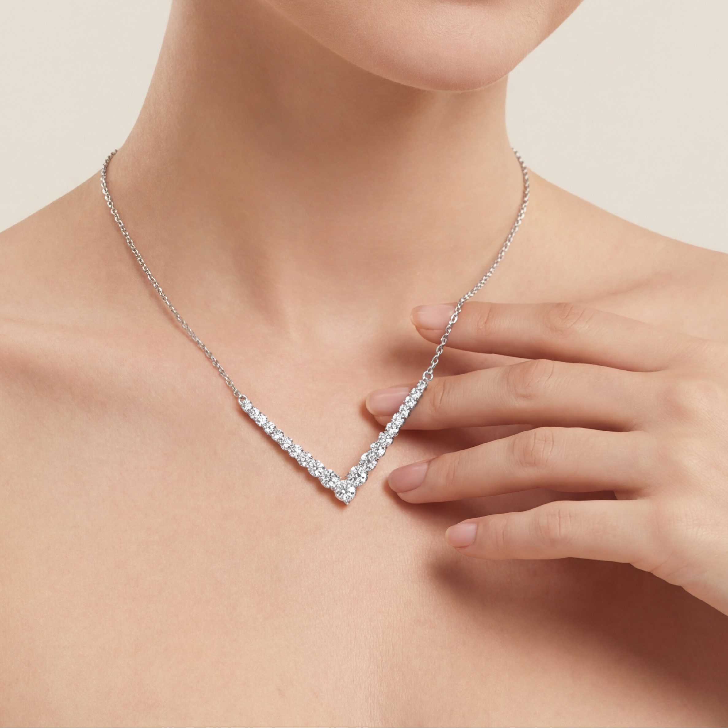 Chevron V-Bar Pendant Necklace