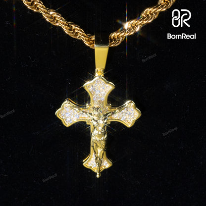$30 Deposit – God's Mercy | Jesus Cross Pendant VVS Moissanite Diamond Pendant (Full Price $199)
