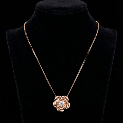 Rose Bloom Solitaire Pendant