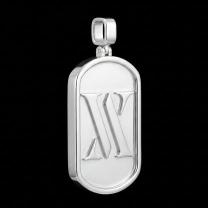 Custom Sterling Silver Logo Dog Tag Pendant
