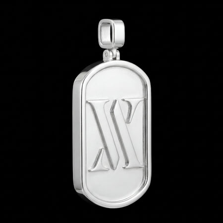 Custom Sterling Silver Logo Dog Tag Pendant