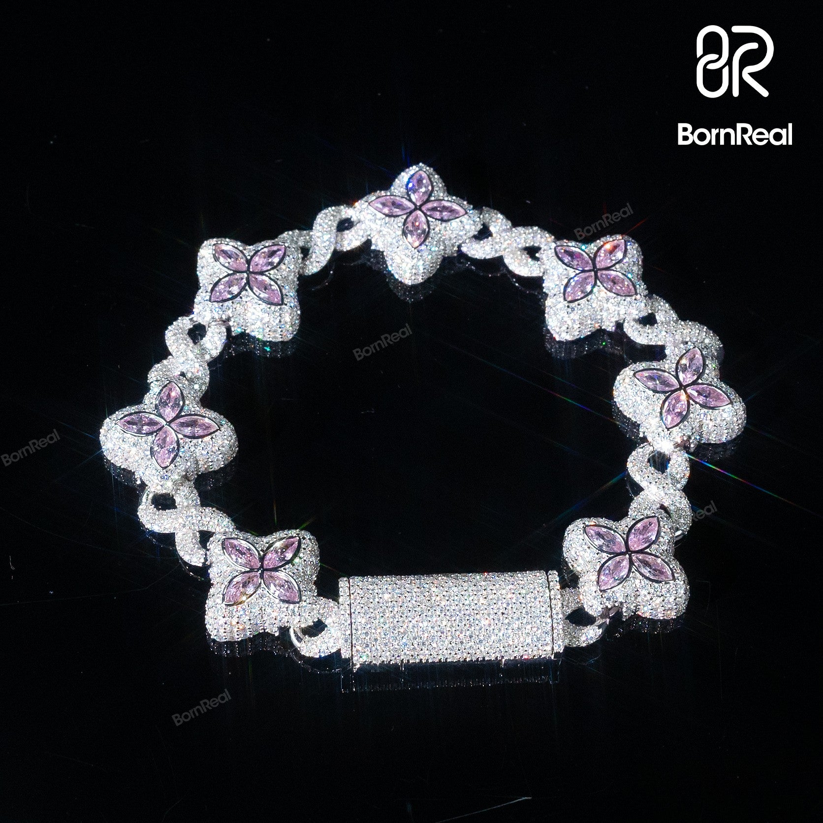 Bonus Gift Deal – VVS Moissanite Clover Cuban Chain + Bracelet