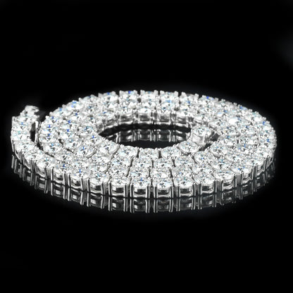 Pulsera de cadena de tenis de plata esterlina con diamantes VVS
