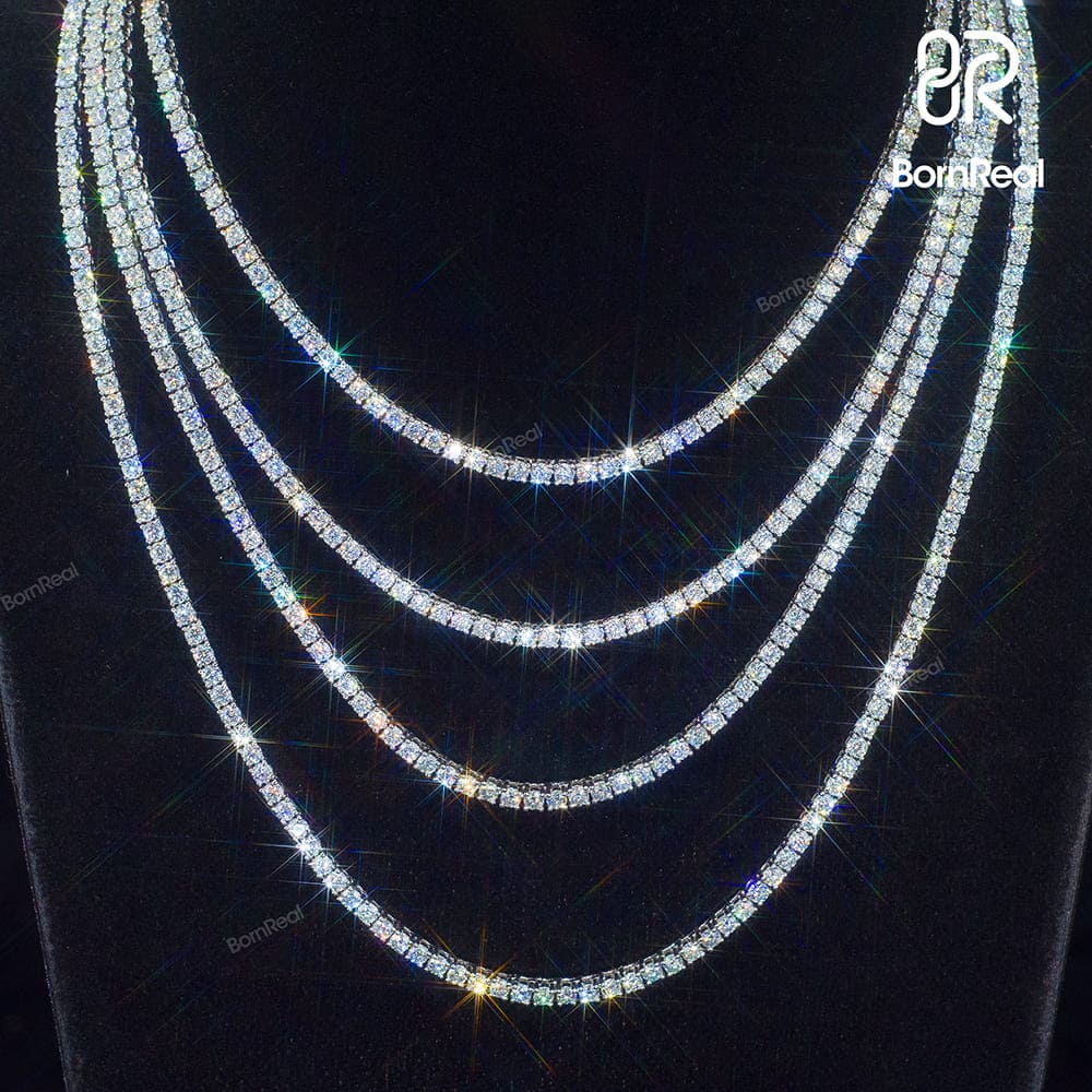 High Quality Pass Diamond Tester VVS Moissanite Diamond 925 Silver Iced Out Tennis Chain & Bracelet For Men Fine Jewelry