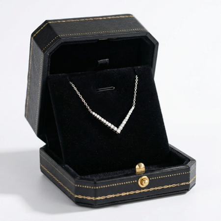 Chevron V-Bar Pendant Necklace