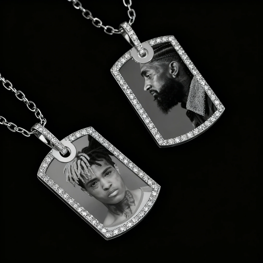 Custom Double Dog Tag Photo Frame Pendant