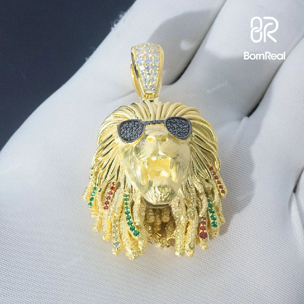 Bob Marley Collection – Lion Pendant, Lion Ring & Earrings Bornreal Jewelry