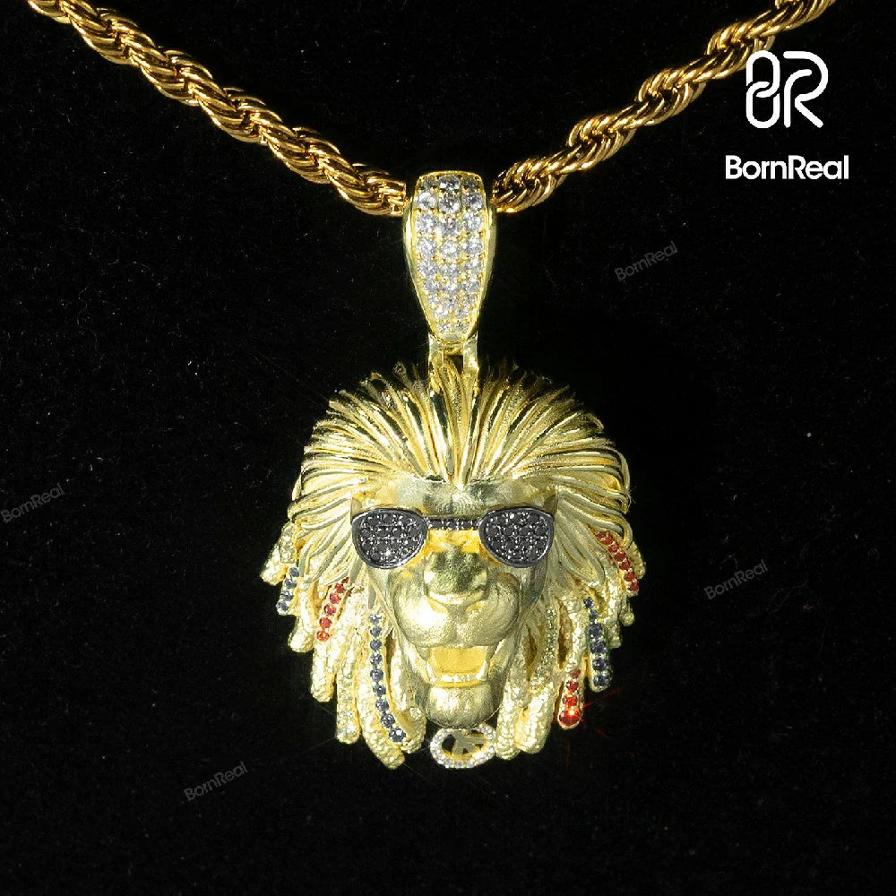 Bob Marley Collection – Lion Pendant, Lion Ring & Earrings Bornreal Jewelry