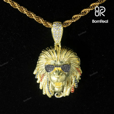 Bob Marley Collection – Lion Pendant, Lion Ring & Earrings Bornreal Jewelry