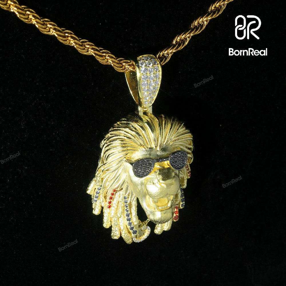 Bob Marley Collection – Lion Pendant, Lion Ring & Earrings Bornreal Jewelry