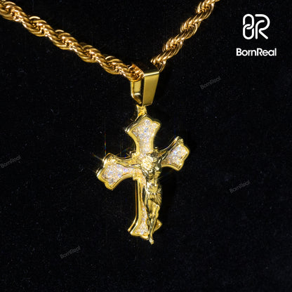 $30 Deposit – God's Mercy | Jesus Cross Pendant VVS Moissanite Diamond Pendant (Full Price $199)