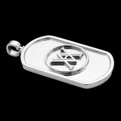 Custom Sterling Silver Logo Dog Tag Pendant