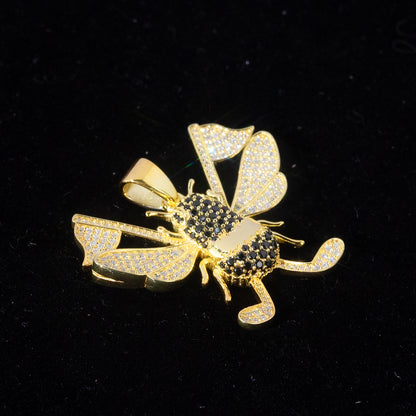Custom Iced Bee Moissanite Pendant