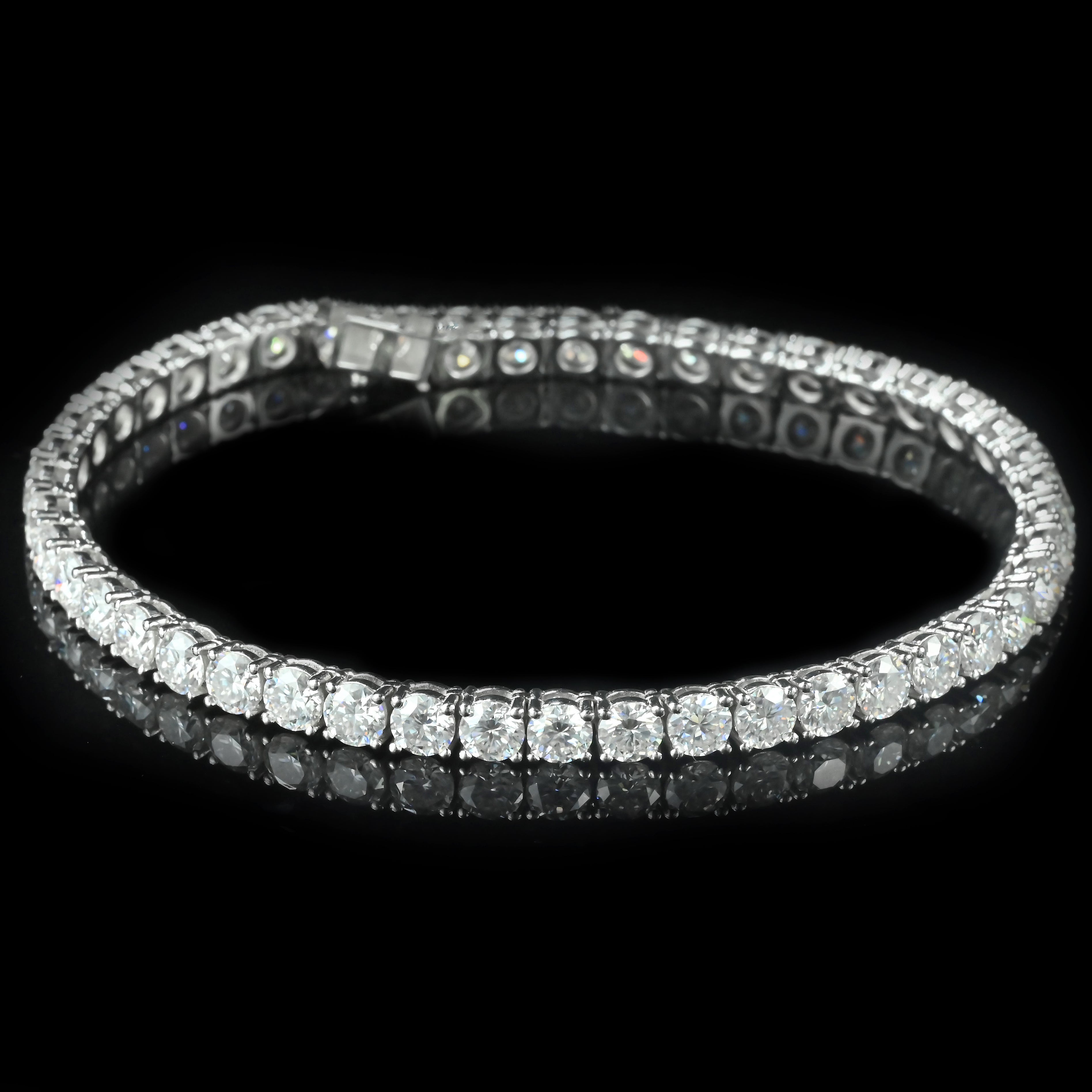 Bracelet chaîne tennis en argent sterling glacé avec diamants VVS