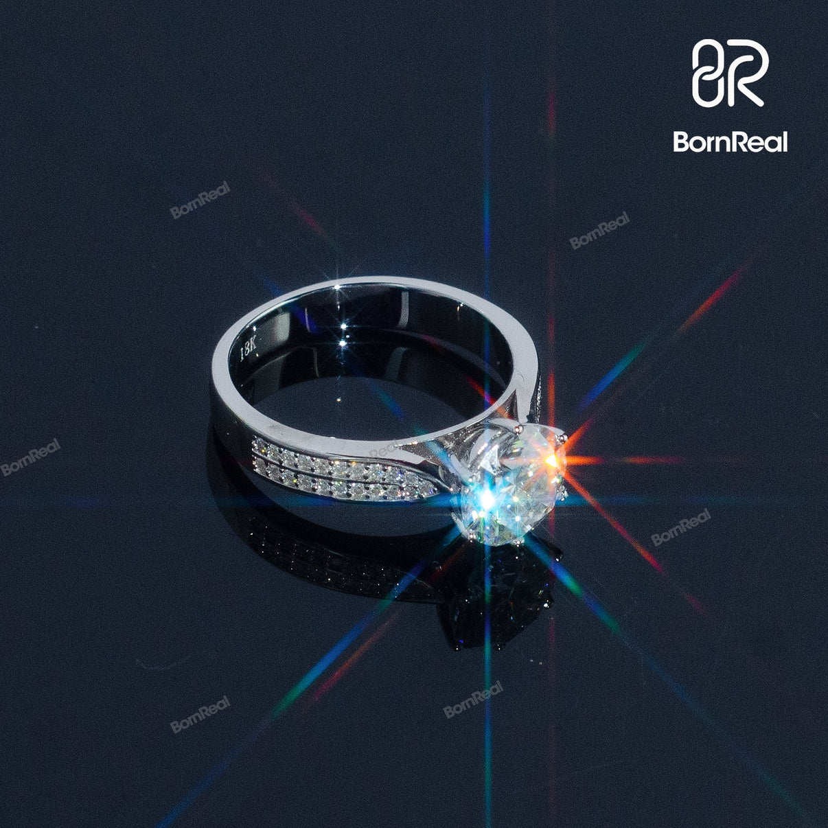Round Cut Diamond Women Engagement Ring Bornreal Jewelry