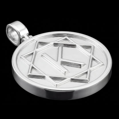 Pendentif personnalisé en forme de cercle glacé taille baguette en pierre noire et blanche