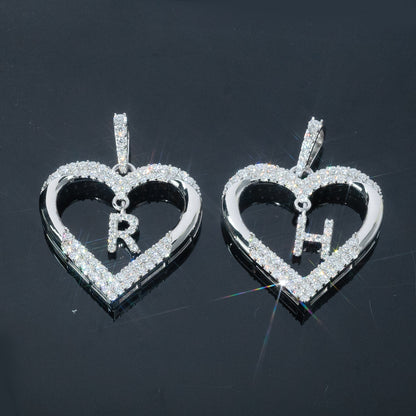 Custom Heart Initial Moissanite Pendant （Only 1pc)