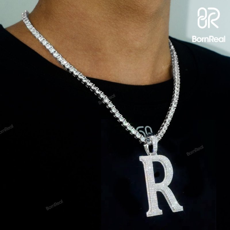 2 inches A to Z VVS Diamond Letter Pendant Suitable for Everyday Wear_01
