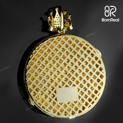 Pendentif personnalisé en argent sterling entièrement glacé en or rose 