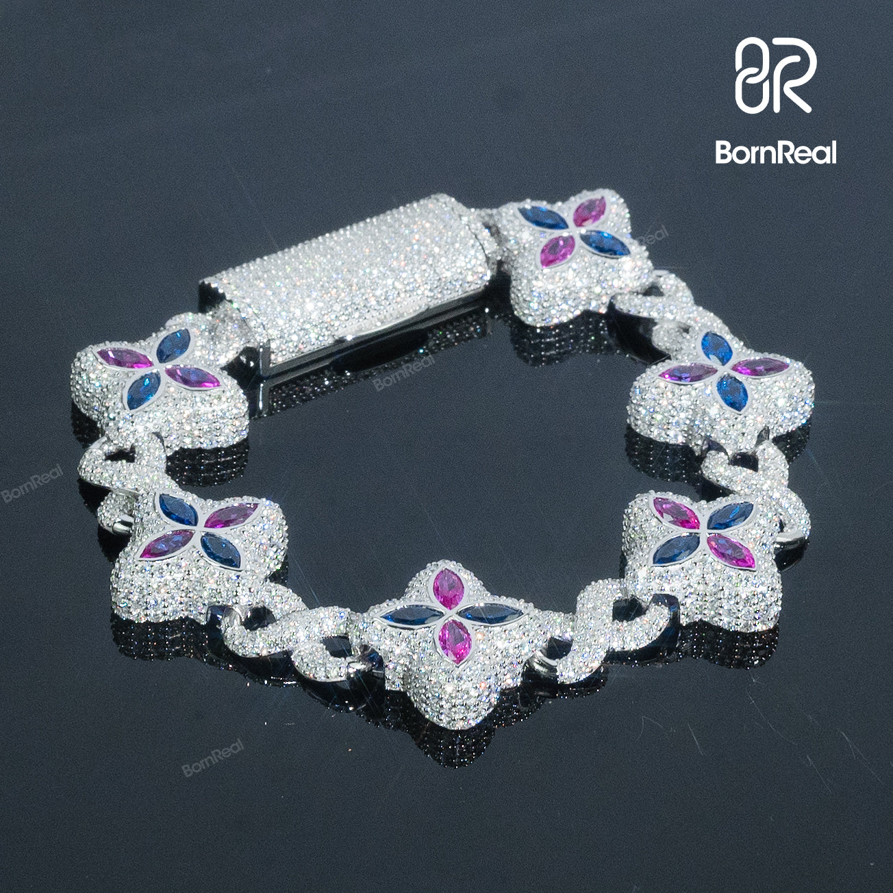 Bonus Gift Deal – VVS Moissanite Clover Cuban Chain + Bracelet