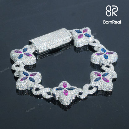 Bonus Gift Deal – VVS Moissanite Clover Cuban Chain + Bracelet