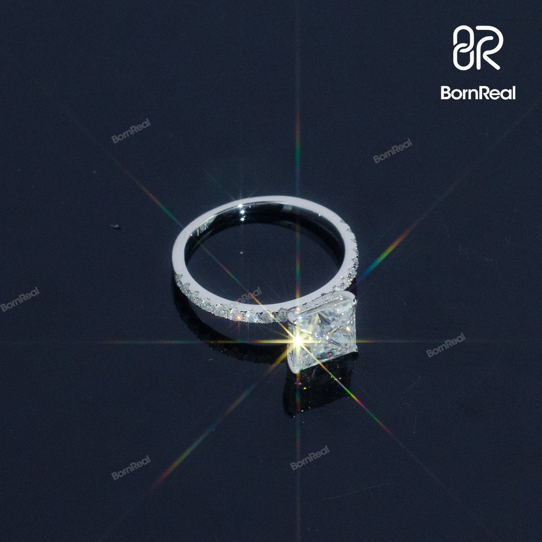 Princess Cut Diamond Engagement Ring Bornreal Jewelry