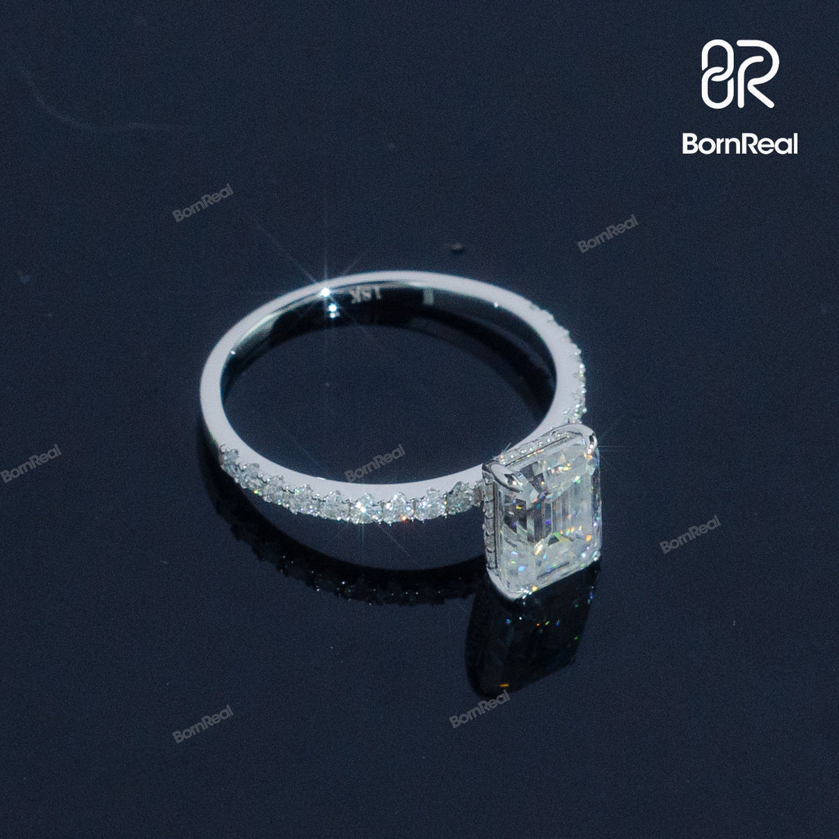 Emerald Cut Diamond Engagement Ring For Women Bornreal Jewelry