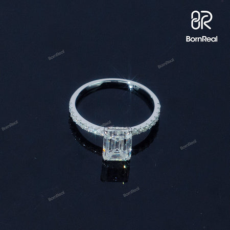Emerald Cut Diamond Engagement Ring For Women Bornreal Jewelry
