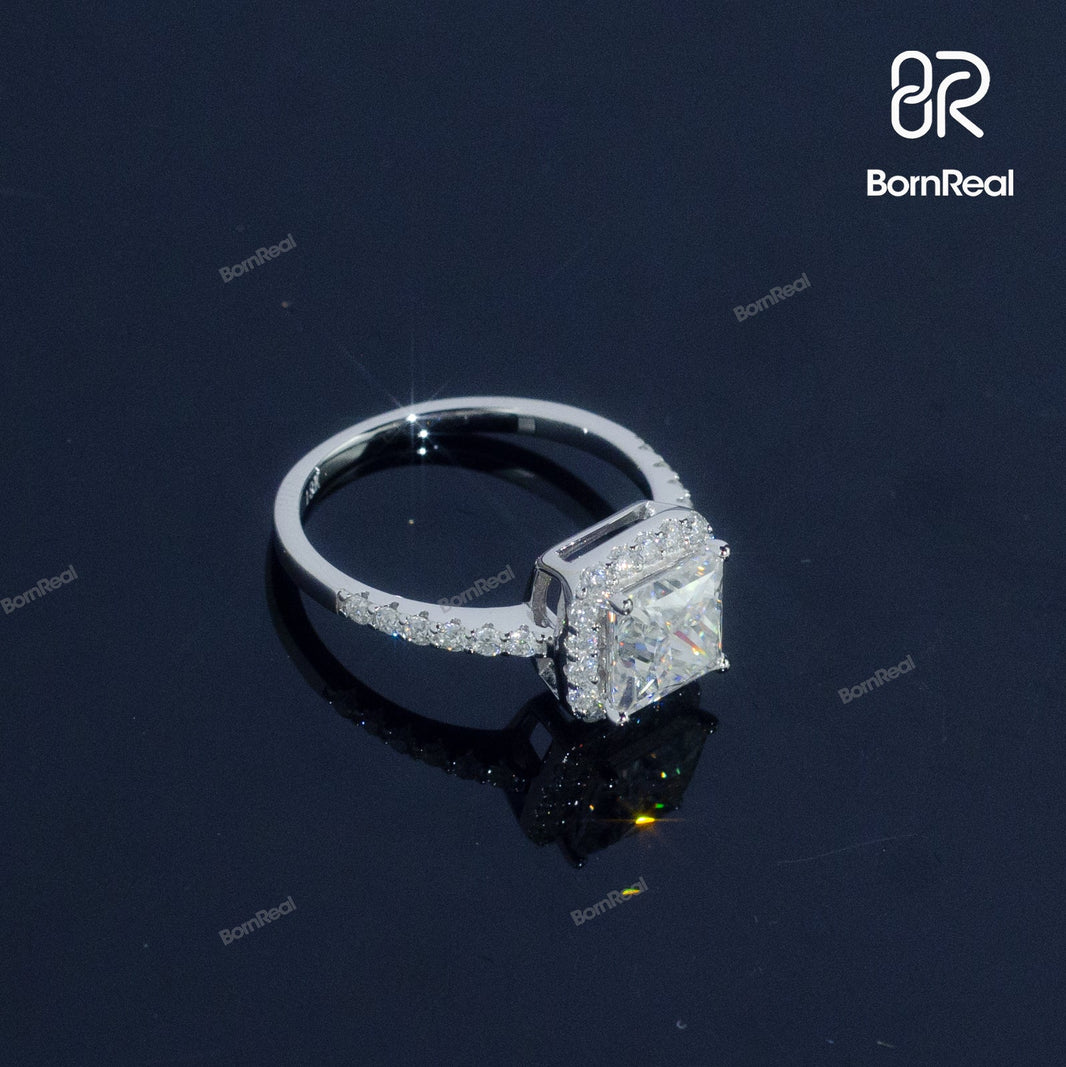 Princess Cut Diamond Rings Women Engagement Ring Bornreal Jewelry