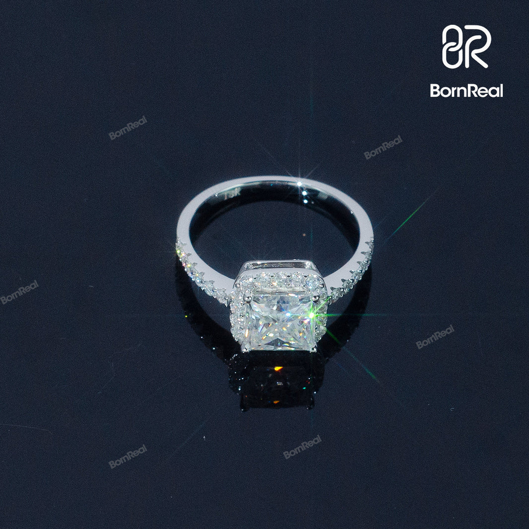 Princess Cut Diamond Rings Women Engagement Ring Bornreal Jewelry