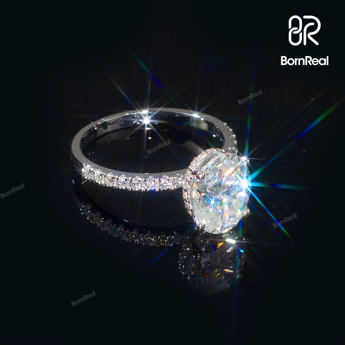 5 Ct. Moissanite Oval Brilliant Cut Setting Wedding Ring Bornreal Jewelry - Bornreal Jewelry