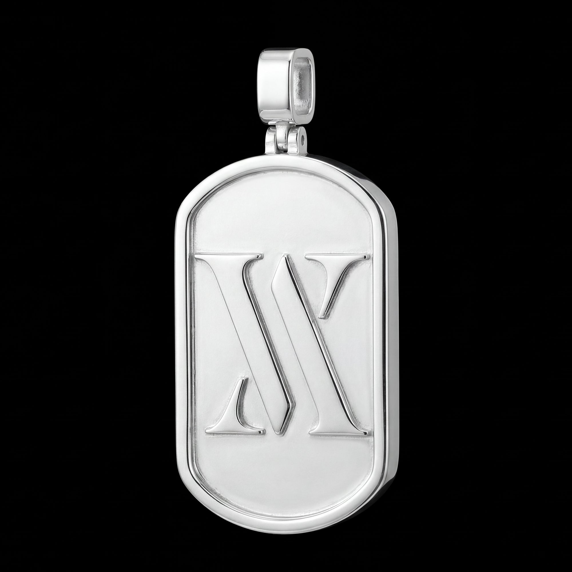 Custom Sterling Silver Logo Dog Tag Pendant