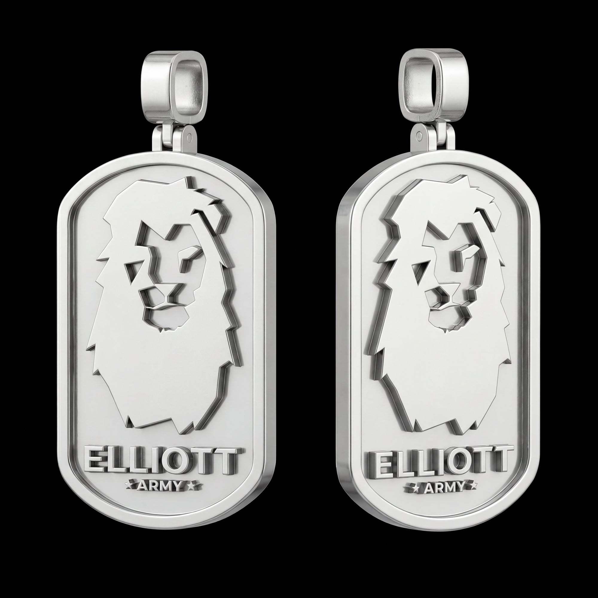 Custom Sterling Silver Logo Dog Tag Pendant